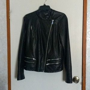 A.n.a. black leather jacket with pockets